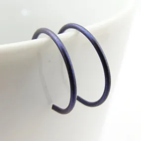 Cobalt Blue Niobium Hoop Earrings