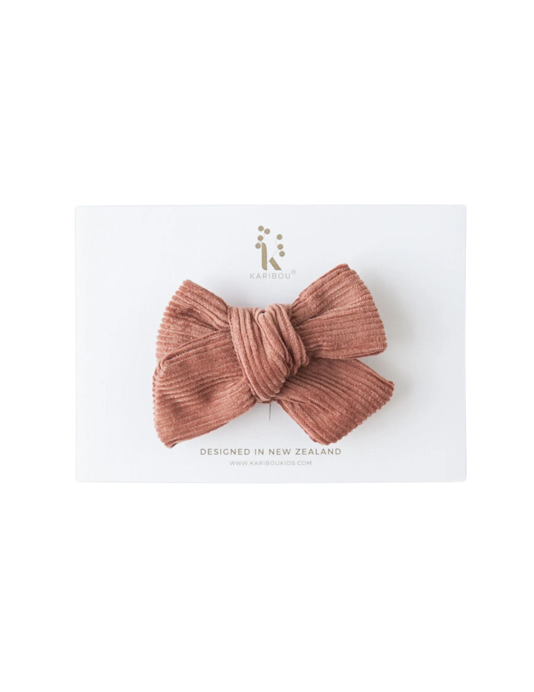 Corduroy Pinwheel Bow - Copper Dust