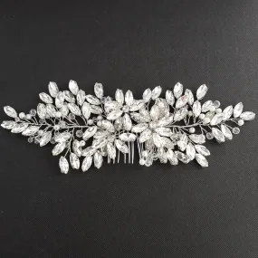 Crystal Cluster Floral Wedding Hair Comb-Leana