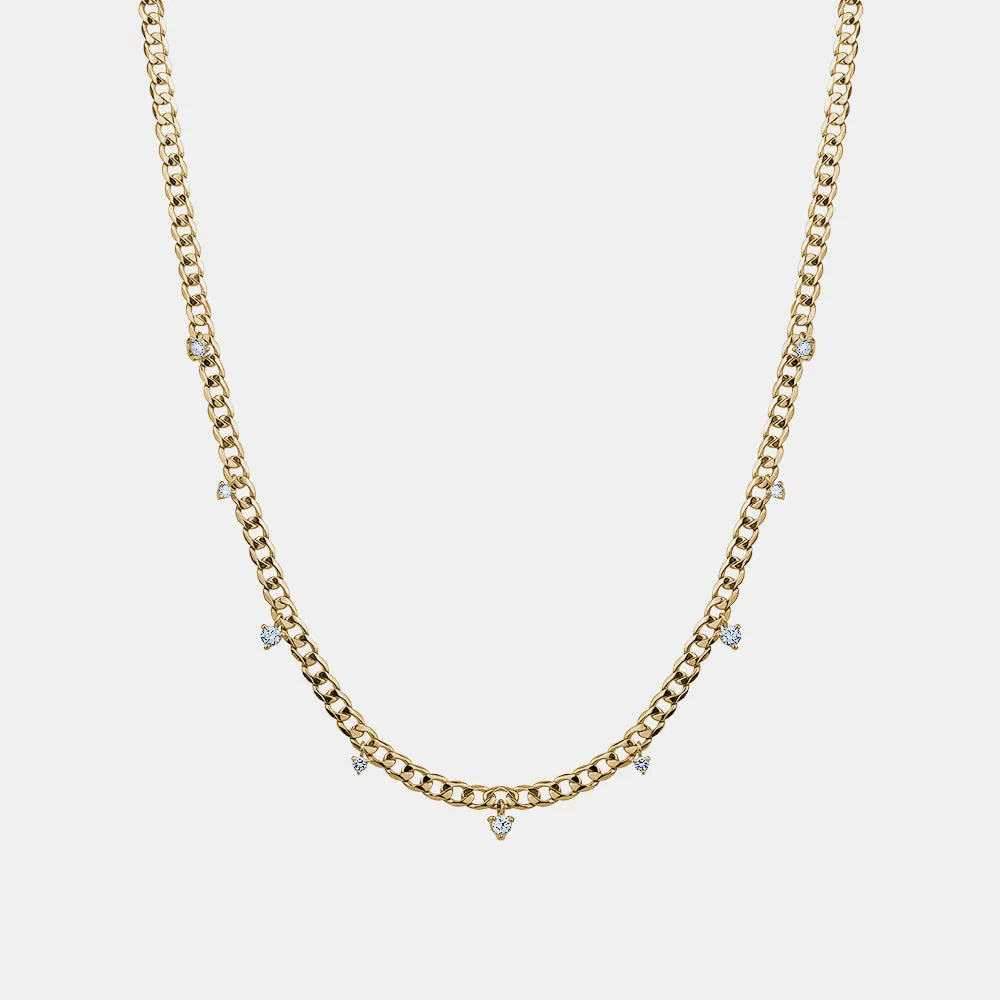 Dangling Diamond Choker Necklace