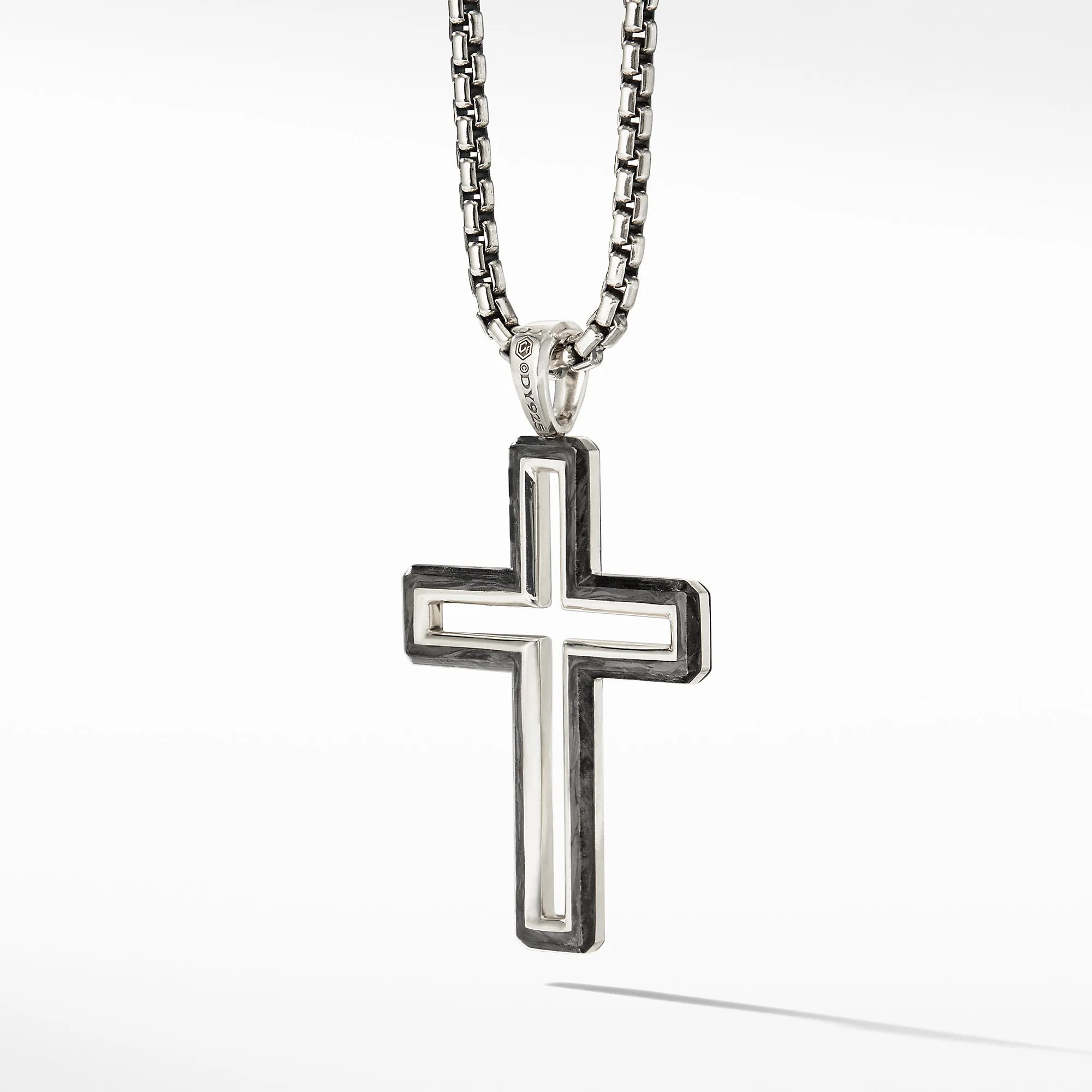 David Yurman Men's Forged Carbon Cross Pendant 37MM