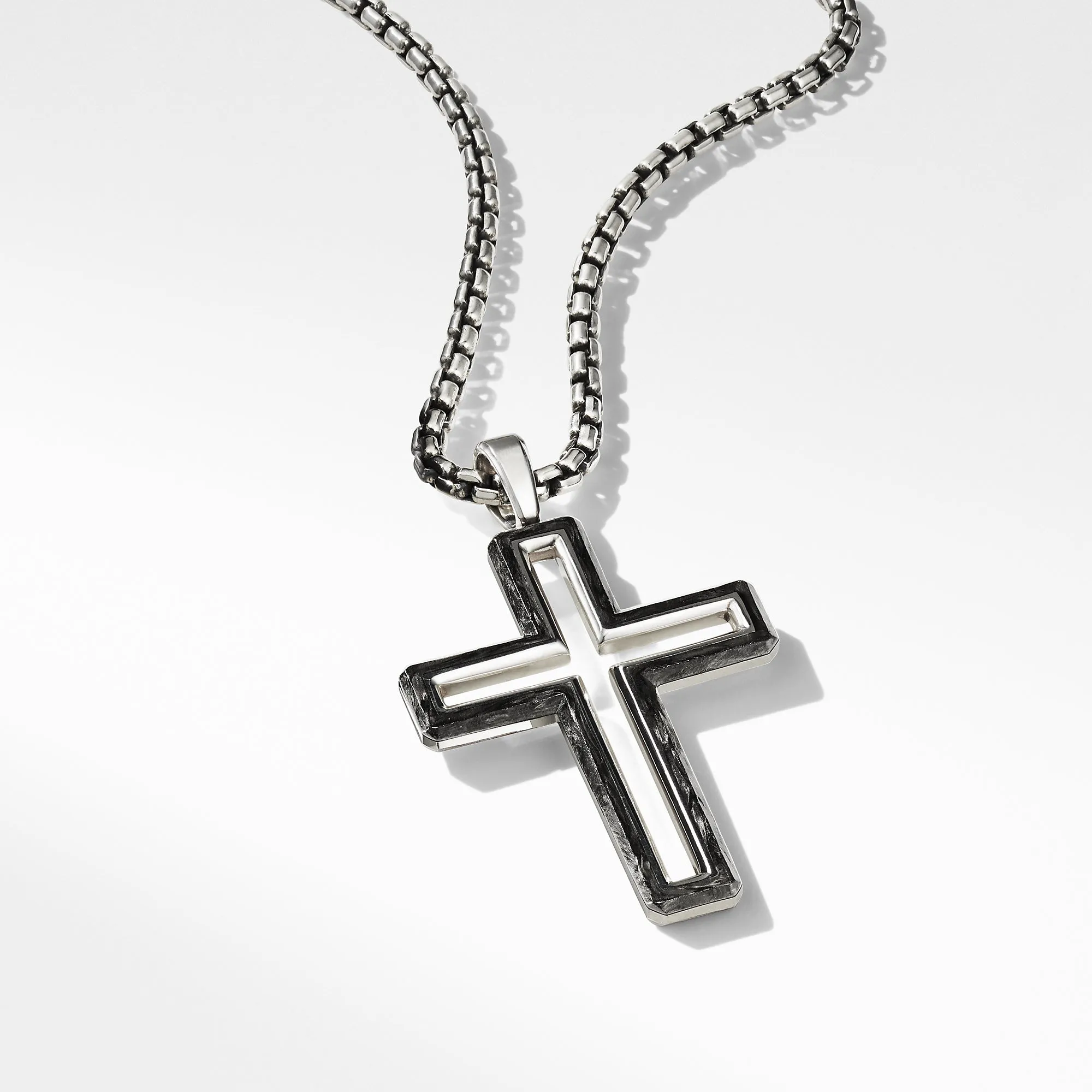 David Yurman Men's Forged Carbon Cross Pendant 37MM