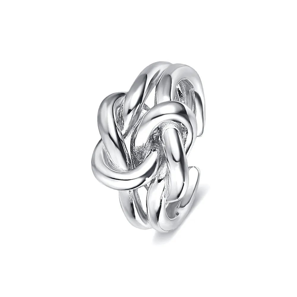 Designer Knotted Multi-Layer Wrap Band Ring in S925 Silver