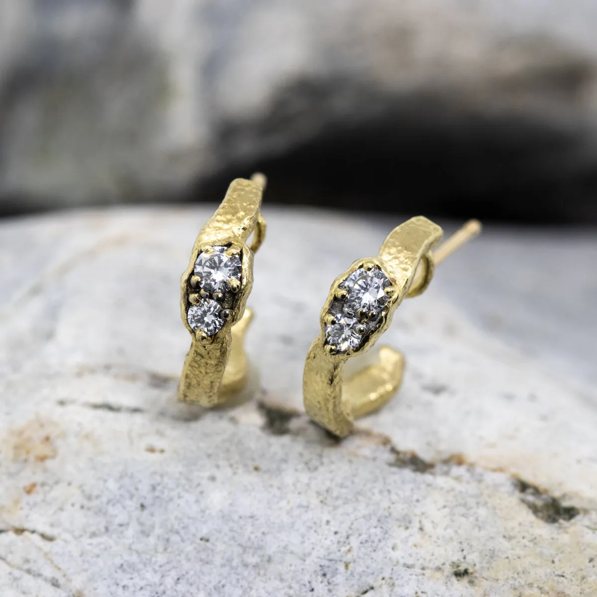 Dew Pond Mini Hoop Diamond Earrings