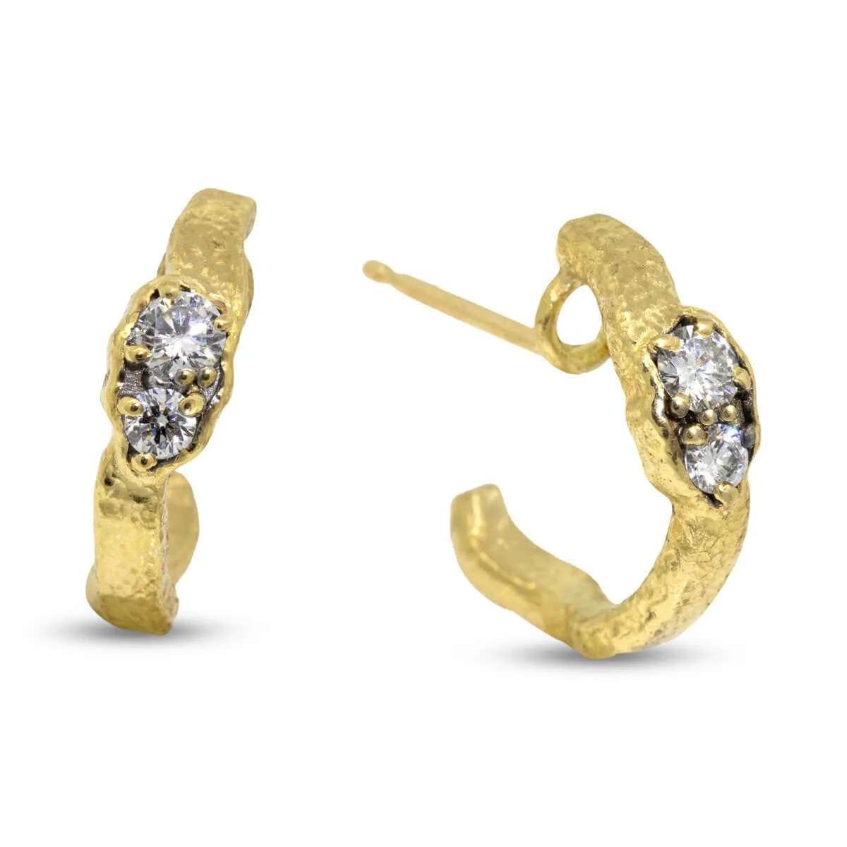 Dew Pond Mini Hoop Diamond Earrings