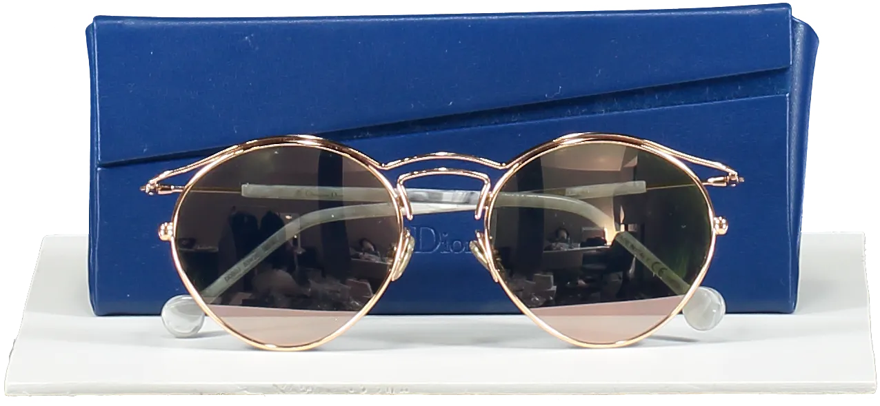 Dior Grey Origins 1 Mirror Sunglasses Ddb0j Rose Gold / Gray Marble One Size