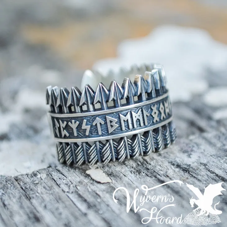 Elder Futhark Runes Ring