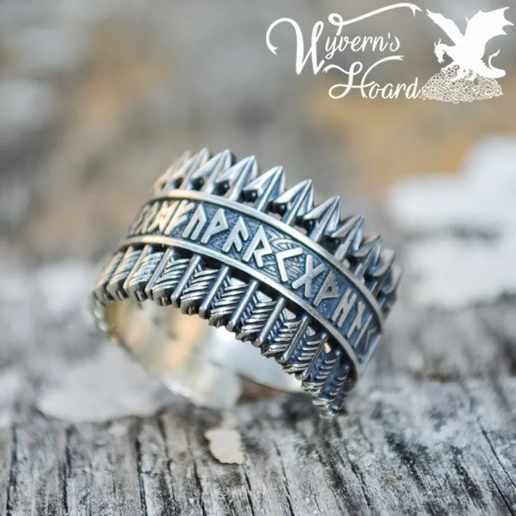 Elder Futhark Runes Ring