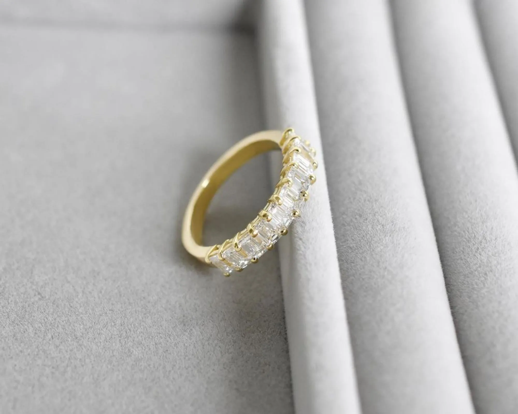 Emerald Cut Eternity Band,Lab Grown wedding band