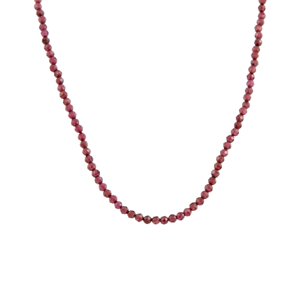 Faceted Garnet Beaded Necklace