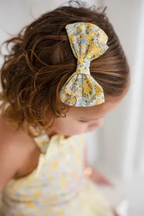 Girls Lemon Ditsy Bow