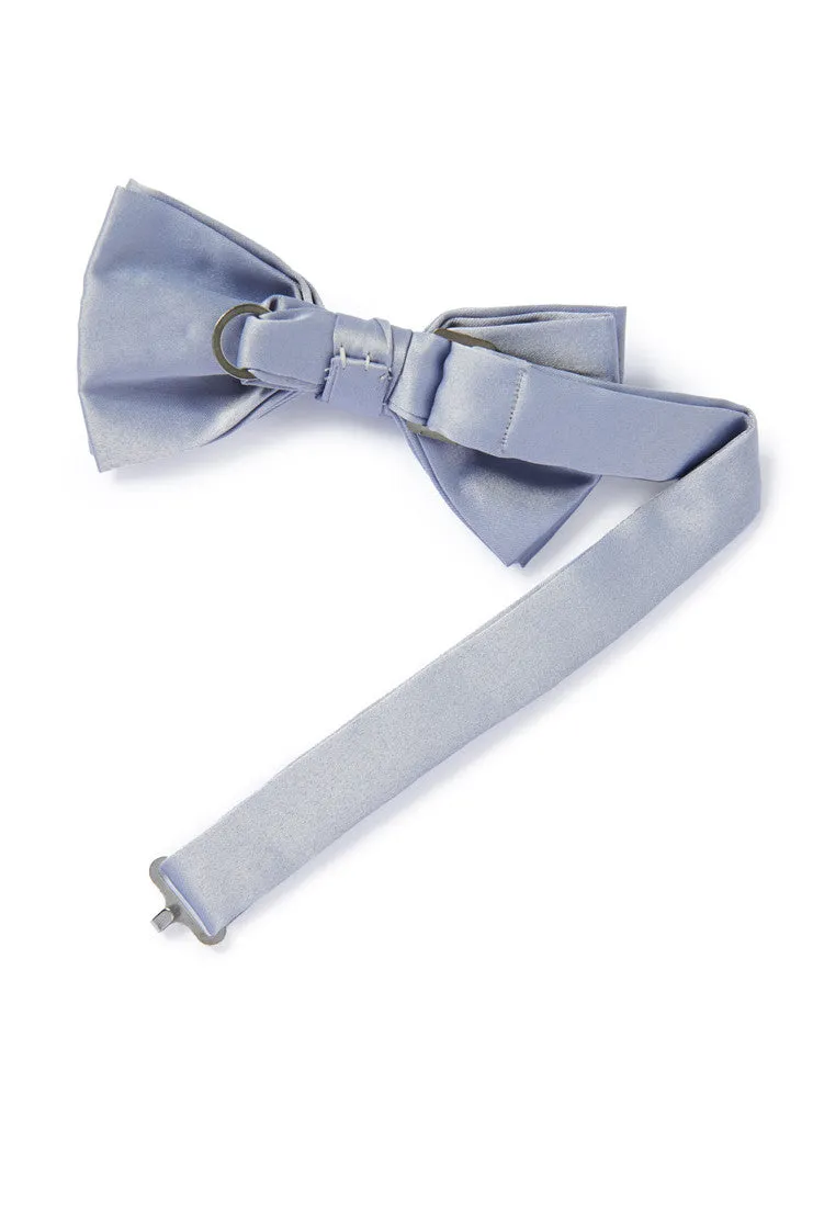 Gray Satin Bow Tie