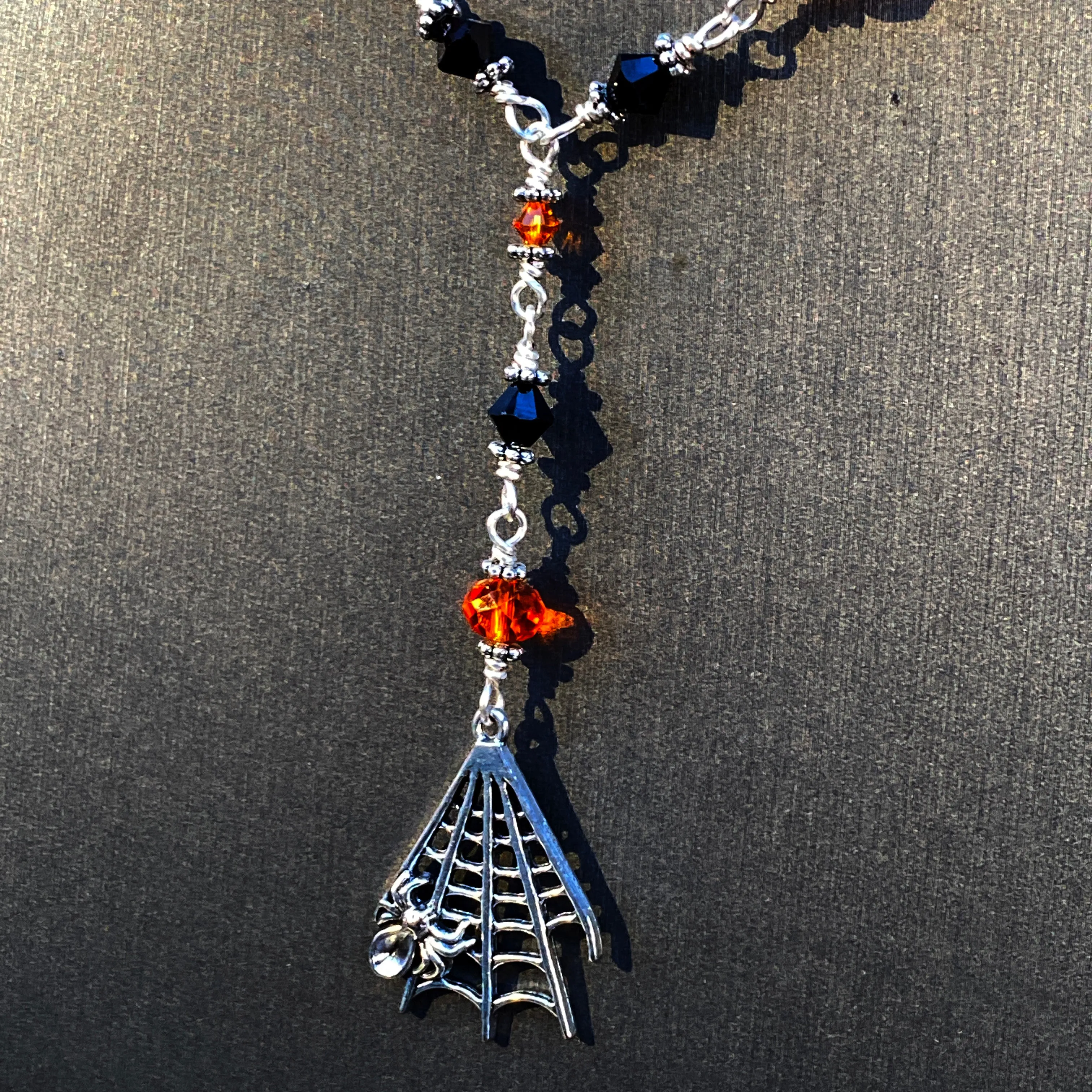 Halloween Spider Web Necklace