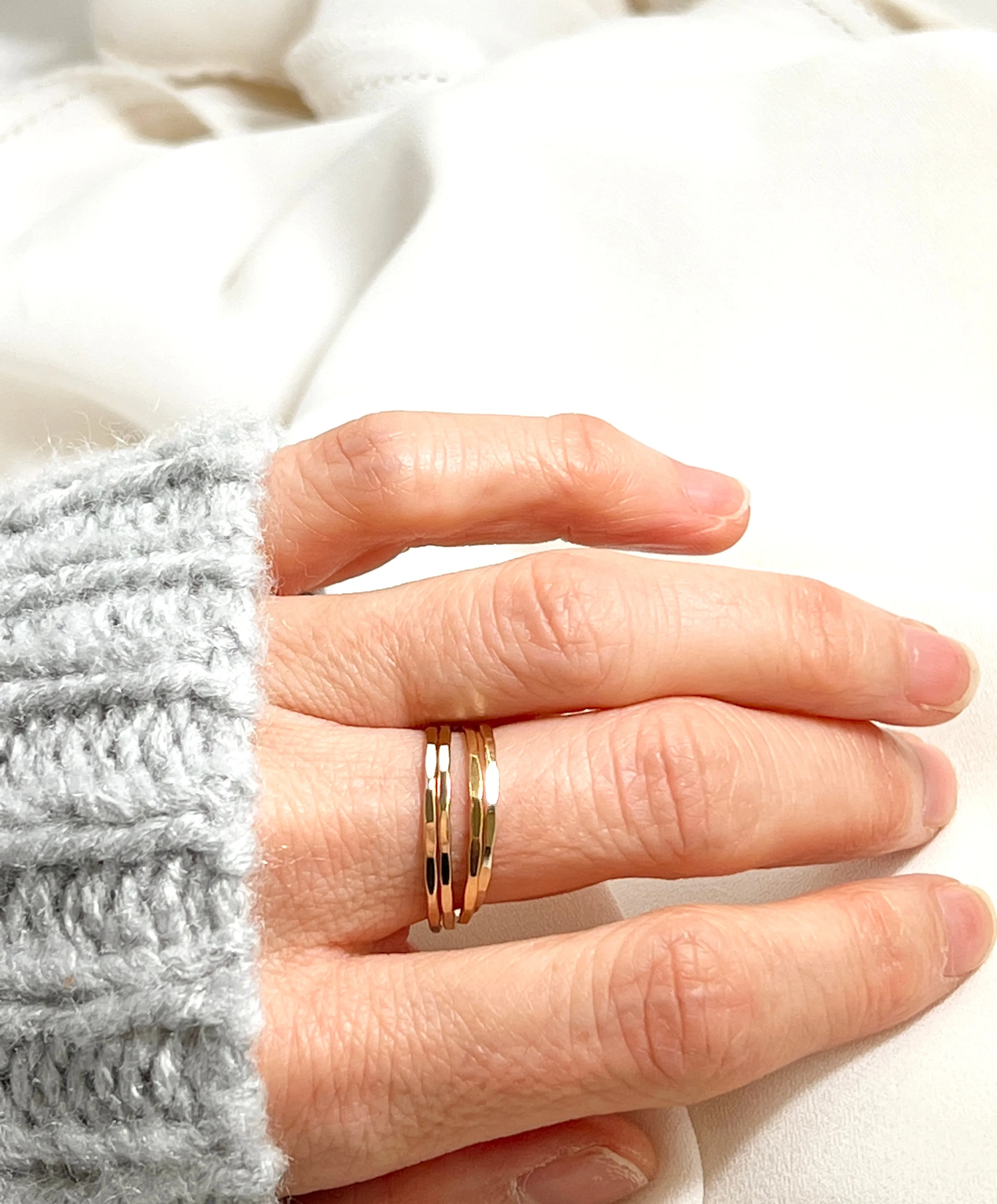 Hammered Gold Filled Stacking Ring