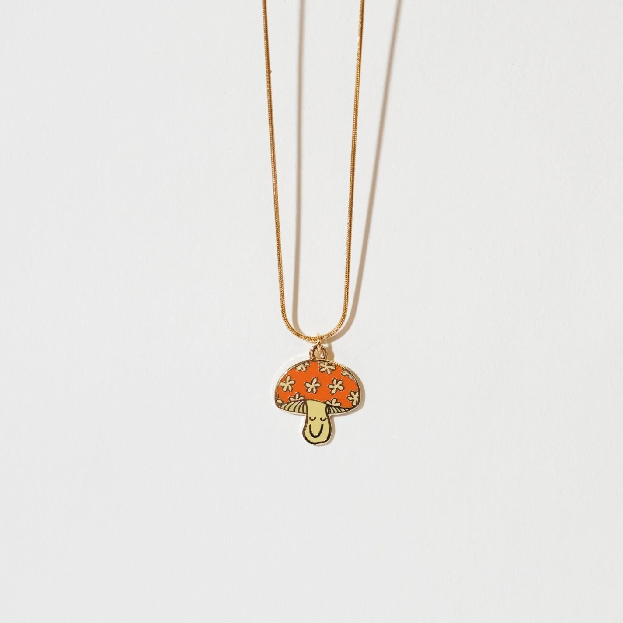 Happy Mushroom Charm Necklace