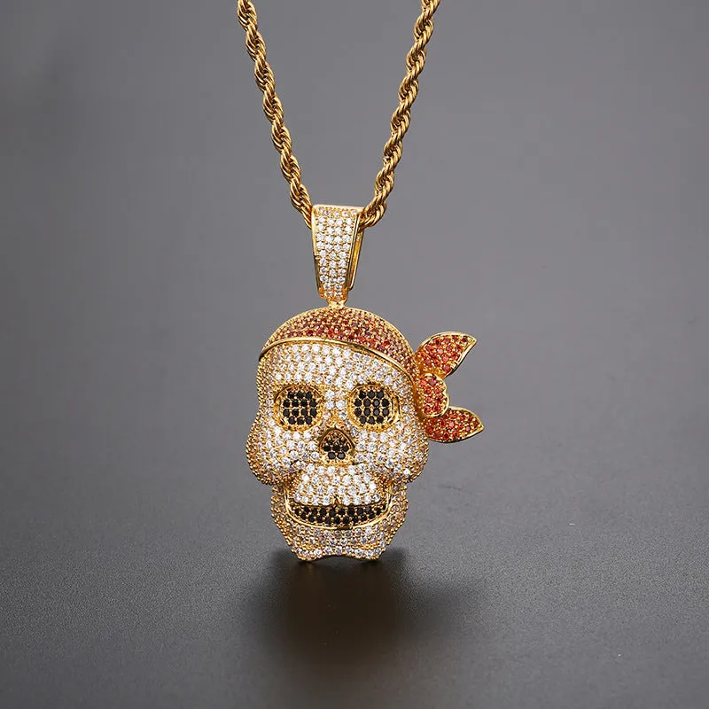 Hip Hop Micro-Zircon New Skull Pendant