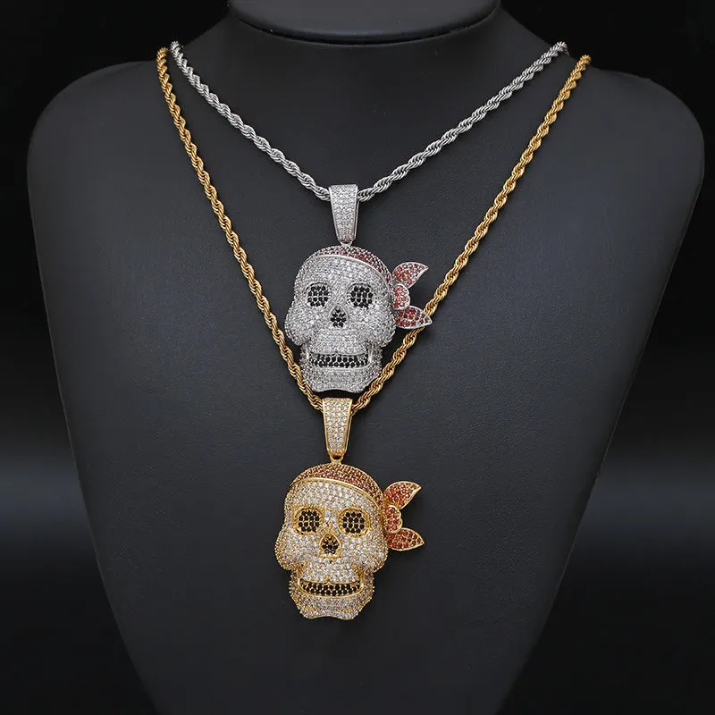 Hip Hop Micro-Zircon New Skull Pendant