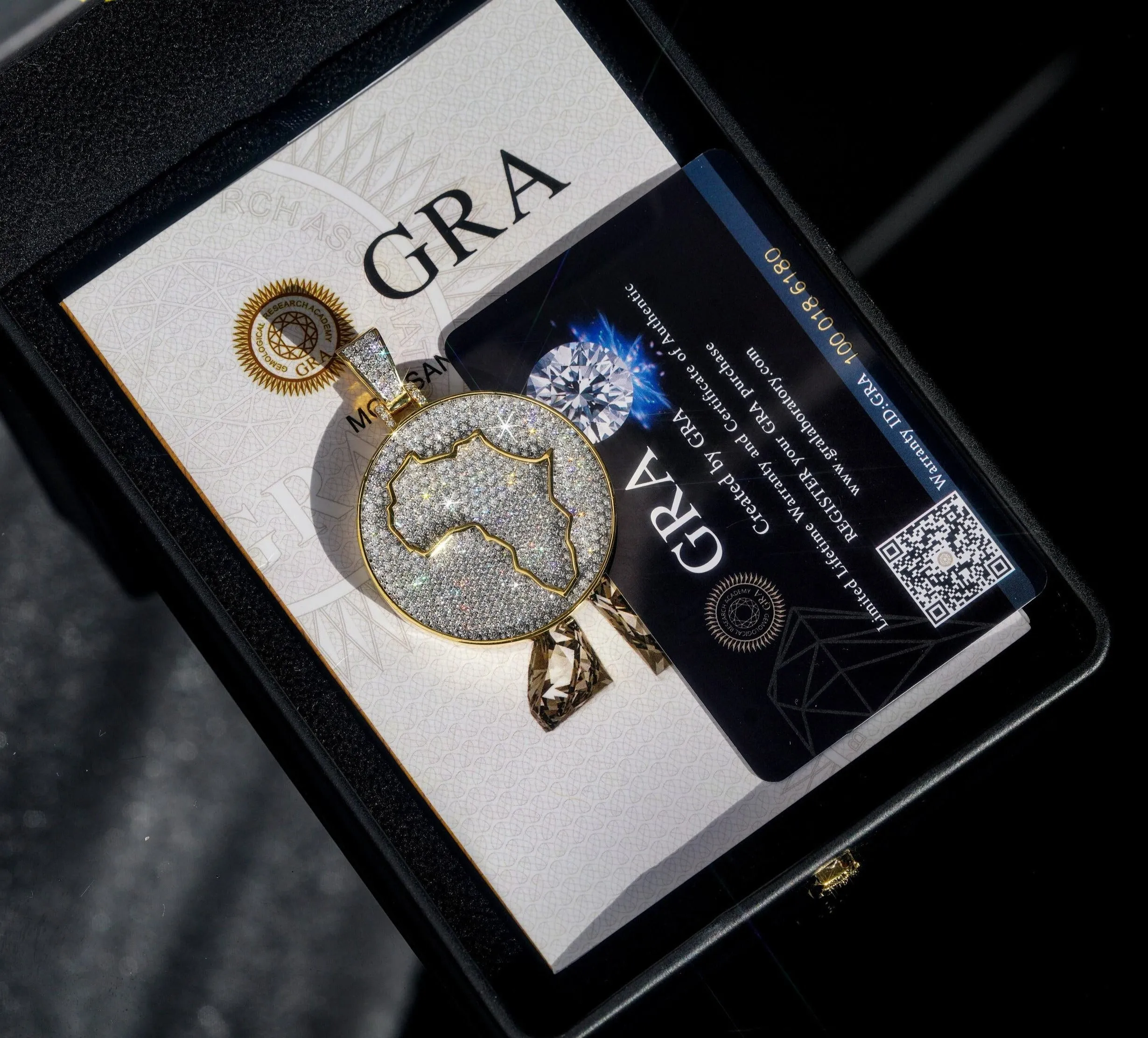 Iced out Map Pendant