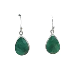 Indian Emerald Drop Earrings Tear Drop