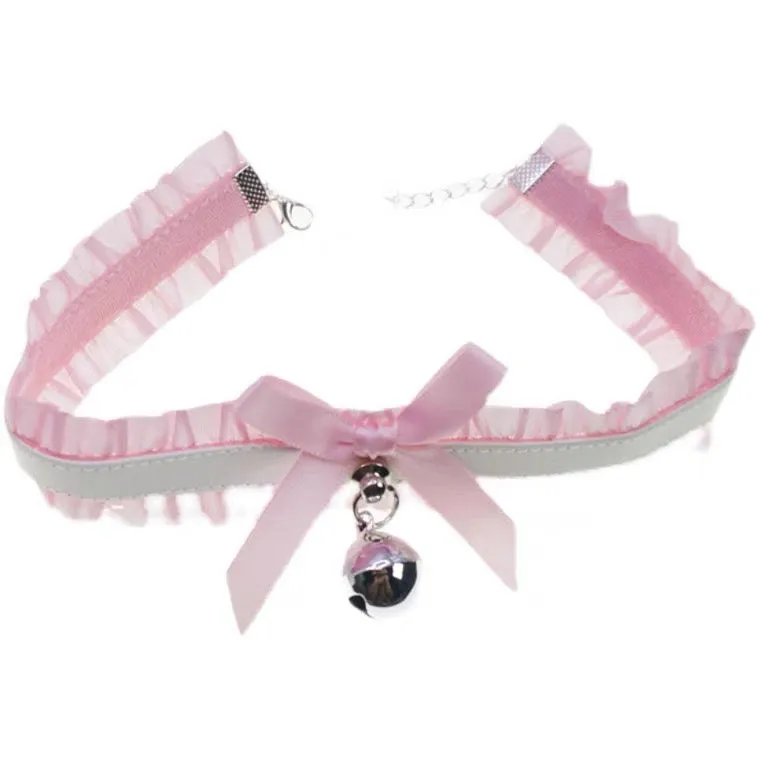 JAPANESE LOLITA PINK PU LACE CHOKER BY90161