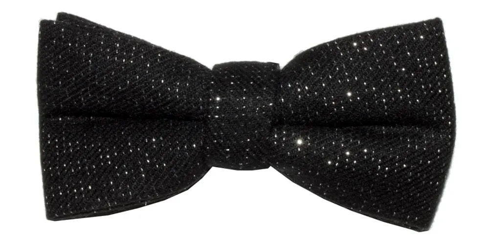 L A Smith Black Sparkly Warm Handle Bow Tie