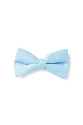 Light Blue Satin Bow Tie (Clip-On)