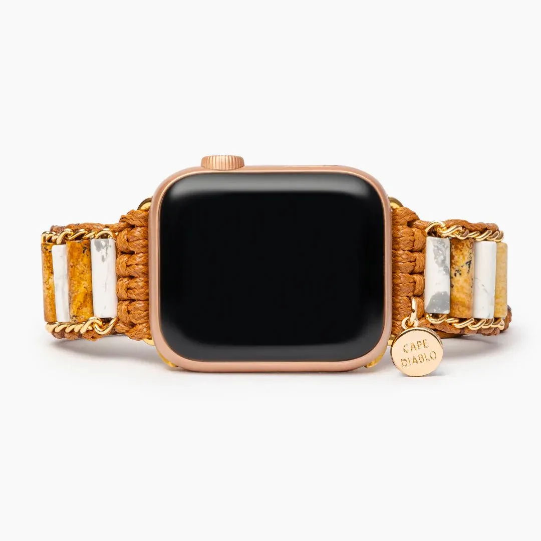 Linked Howlite Jasper Apple Watch Strap