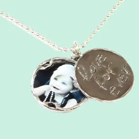 Locket necklace pendant sterling silver love for ever necklace for woman