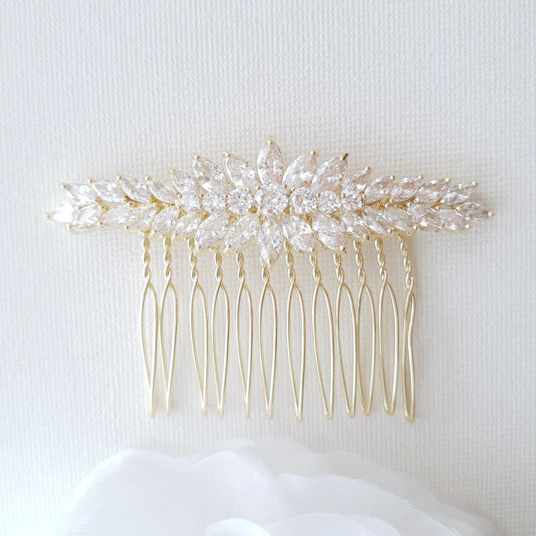 Marquise Crystal Wedding Hair Comb for Brides-Giselle