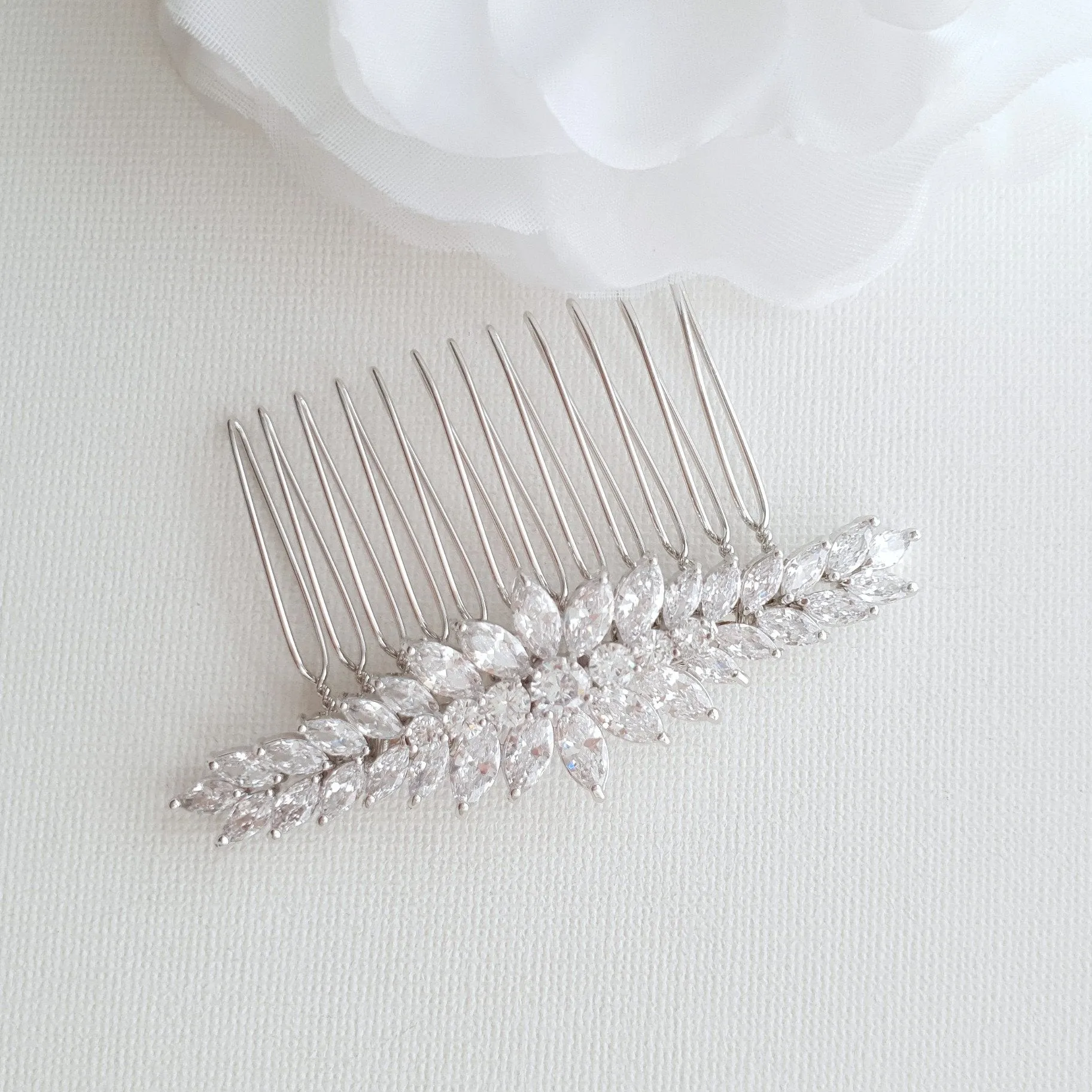 Marquise Crystal Wedding Hair Comb for Brides-Giselle