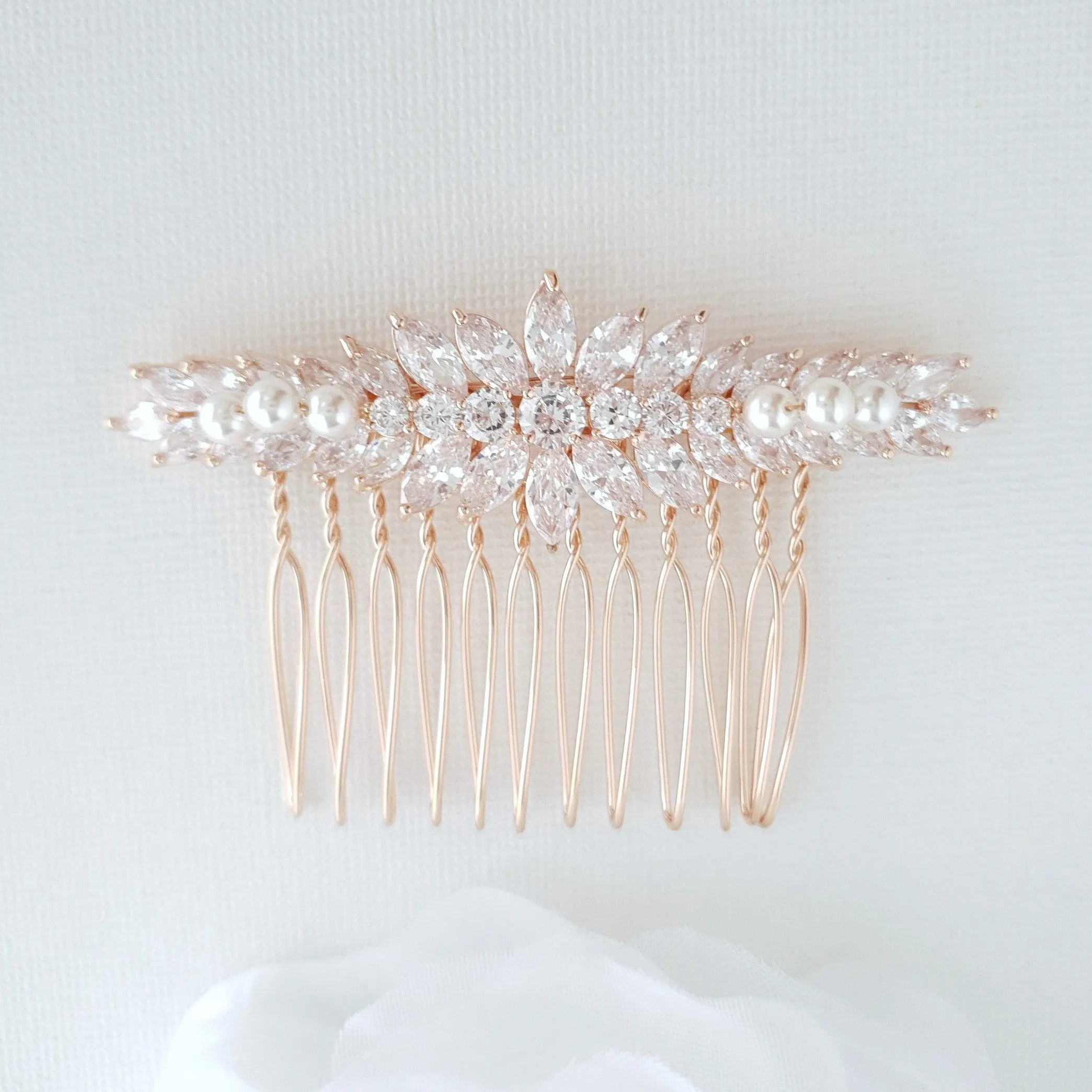 Marquise Crystal Wedding Hair Comb for Brides-Giselle