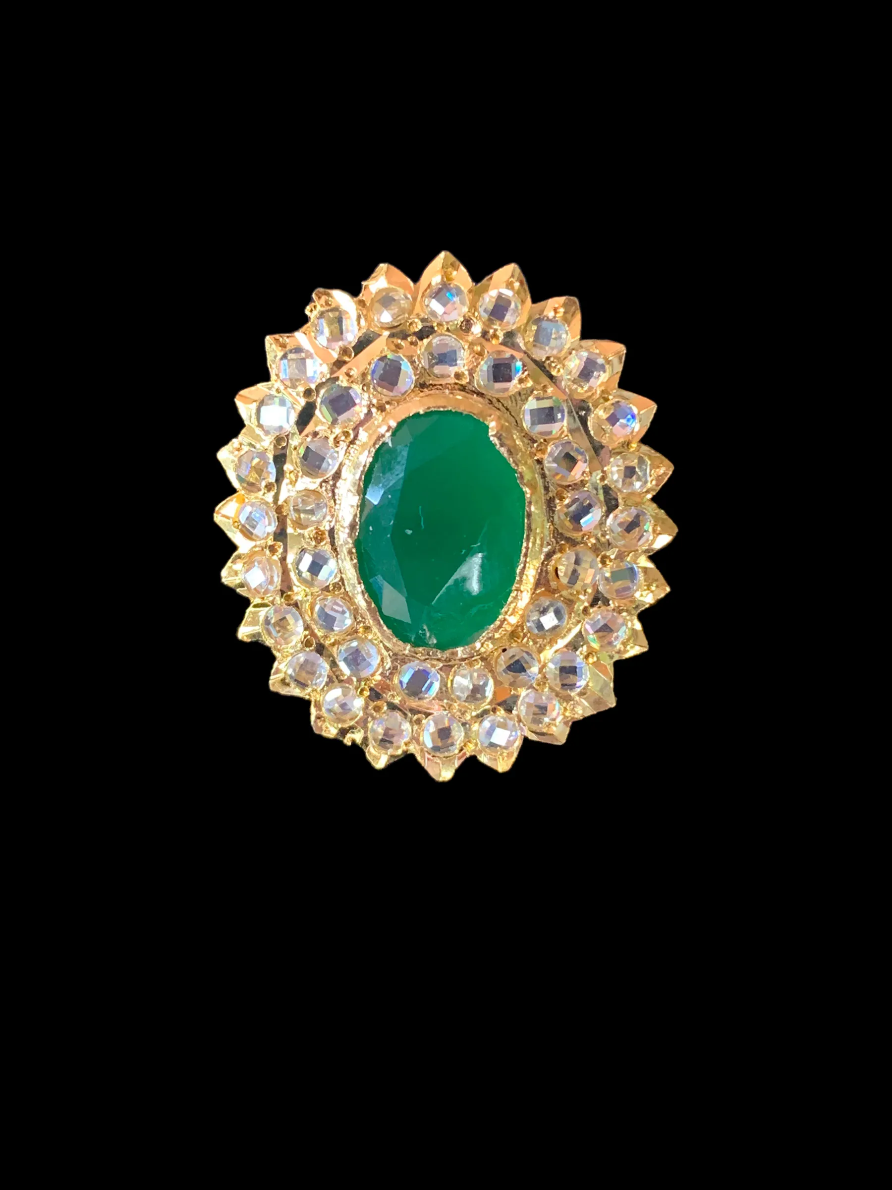 MEYAM Hyderabadi pendant set in green ( READY TO SHIP)