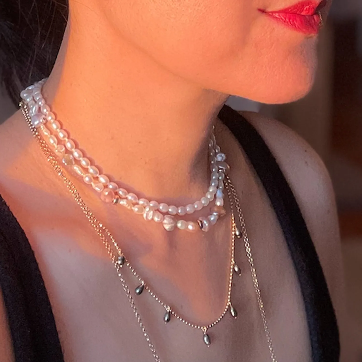 Mixed pearl necklace