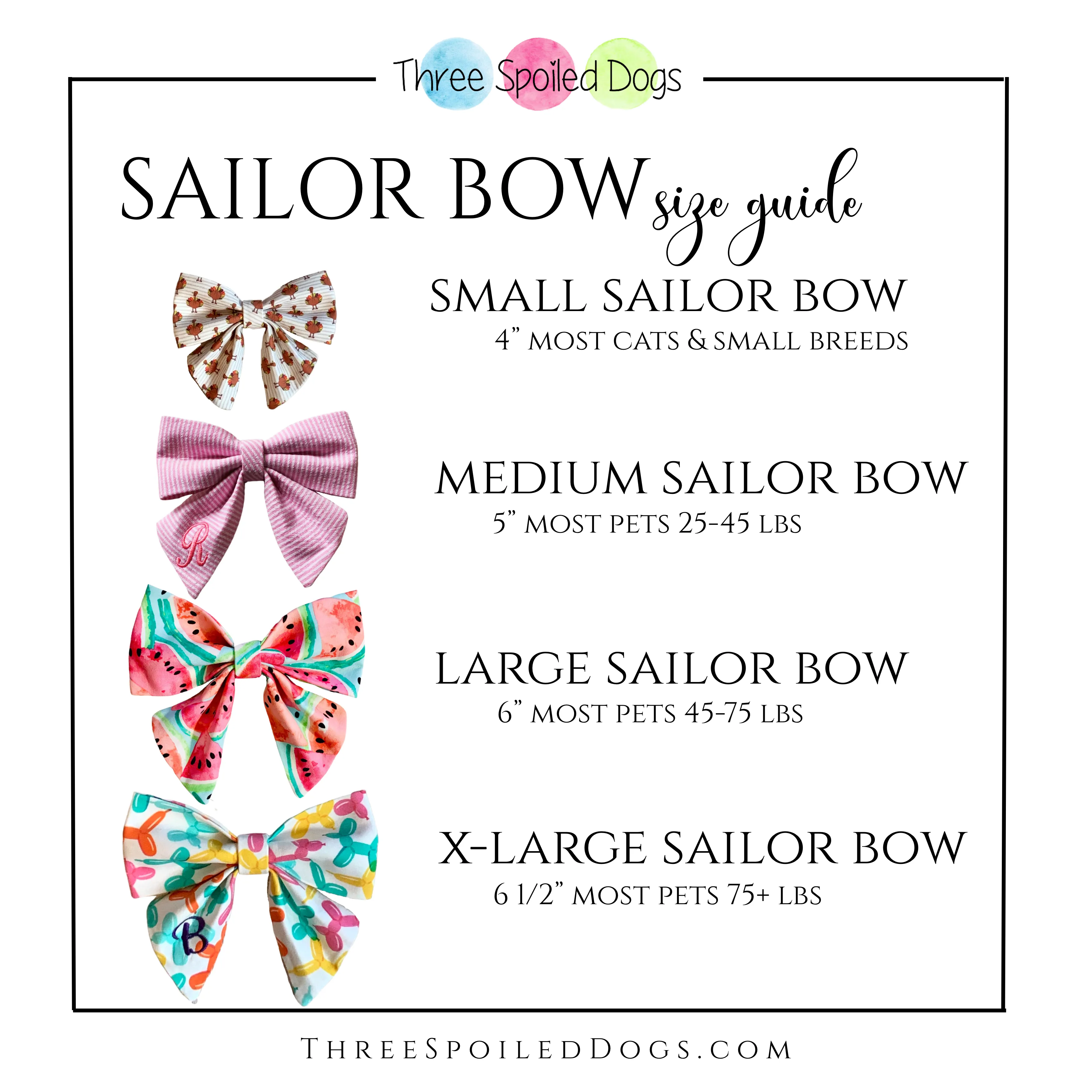 Monogram Dog Bow Ties and Sailor Bows in Seersucker