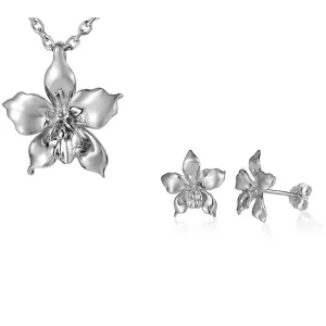 Orchid Pendant & Earrings Set