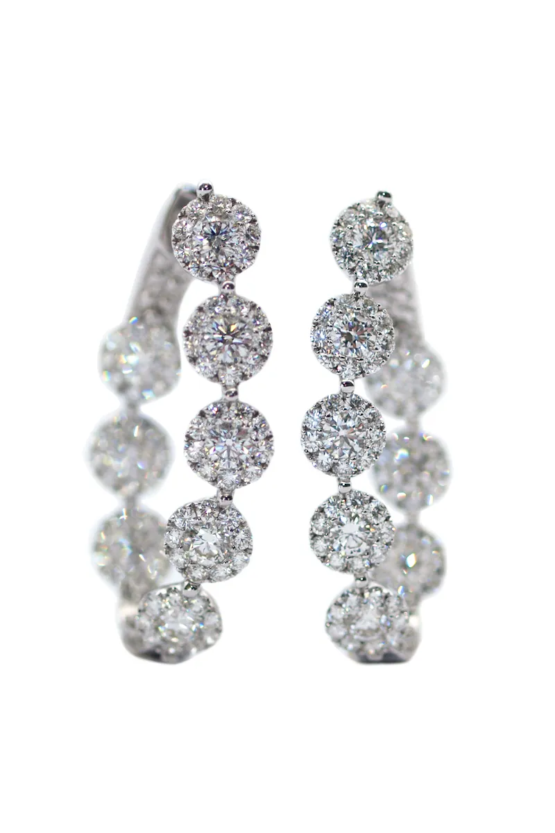 Oster Collection 7.75ctw Diamond Hoop Earrings