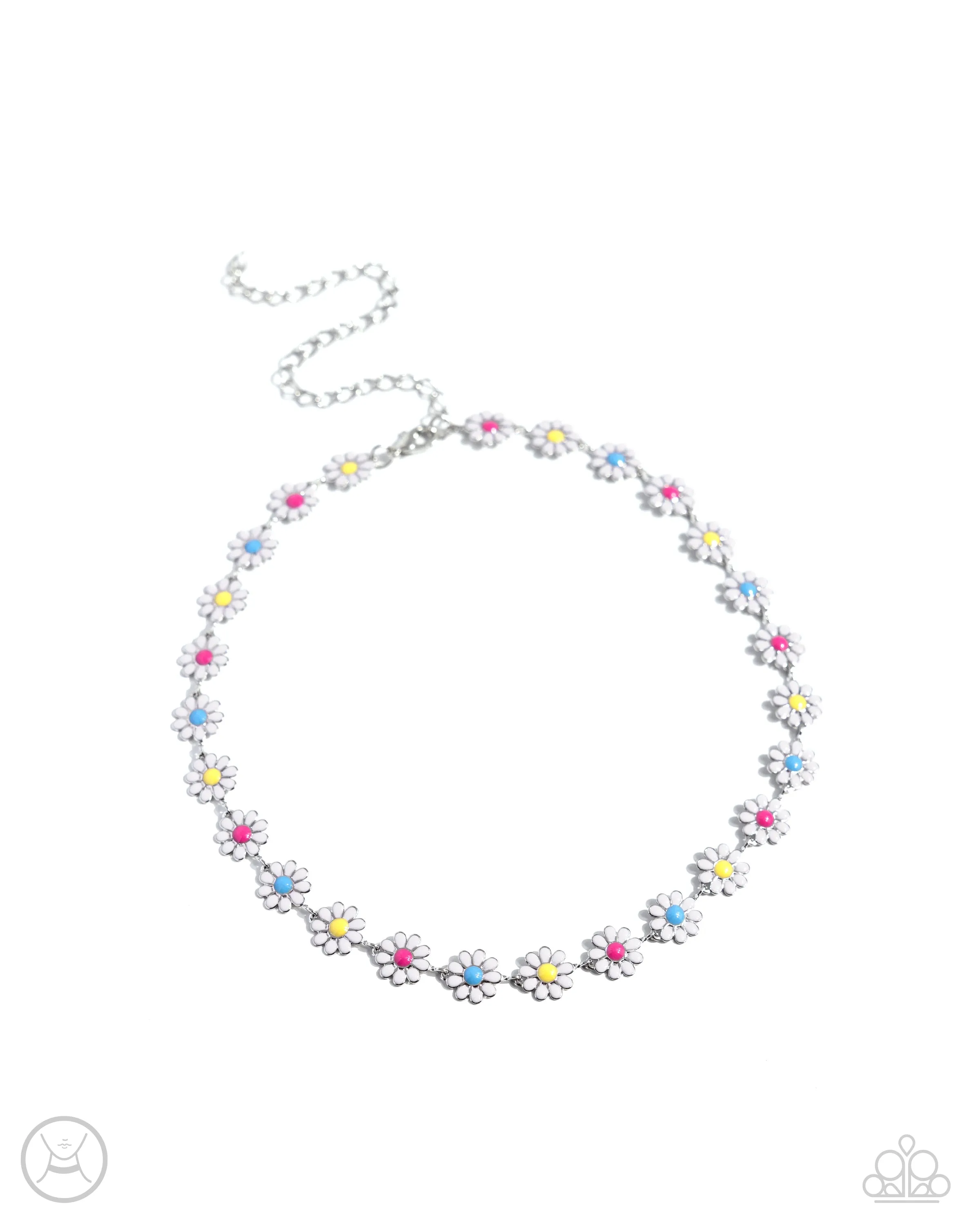 Paparazzi Floral Falsetto White Choker Necklace & Earring Set