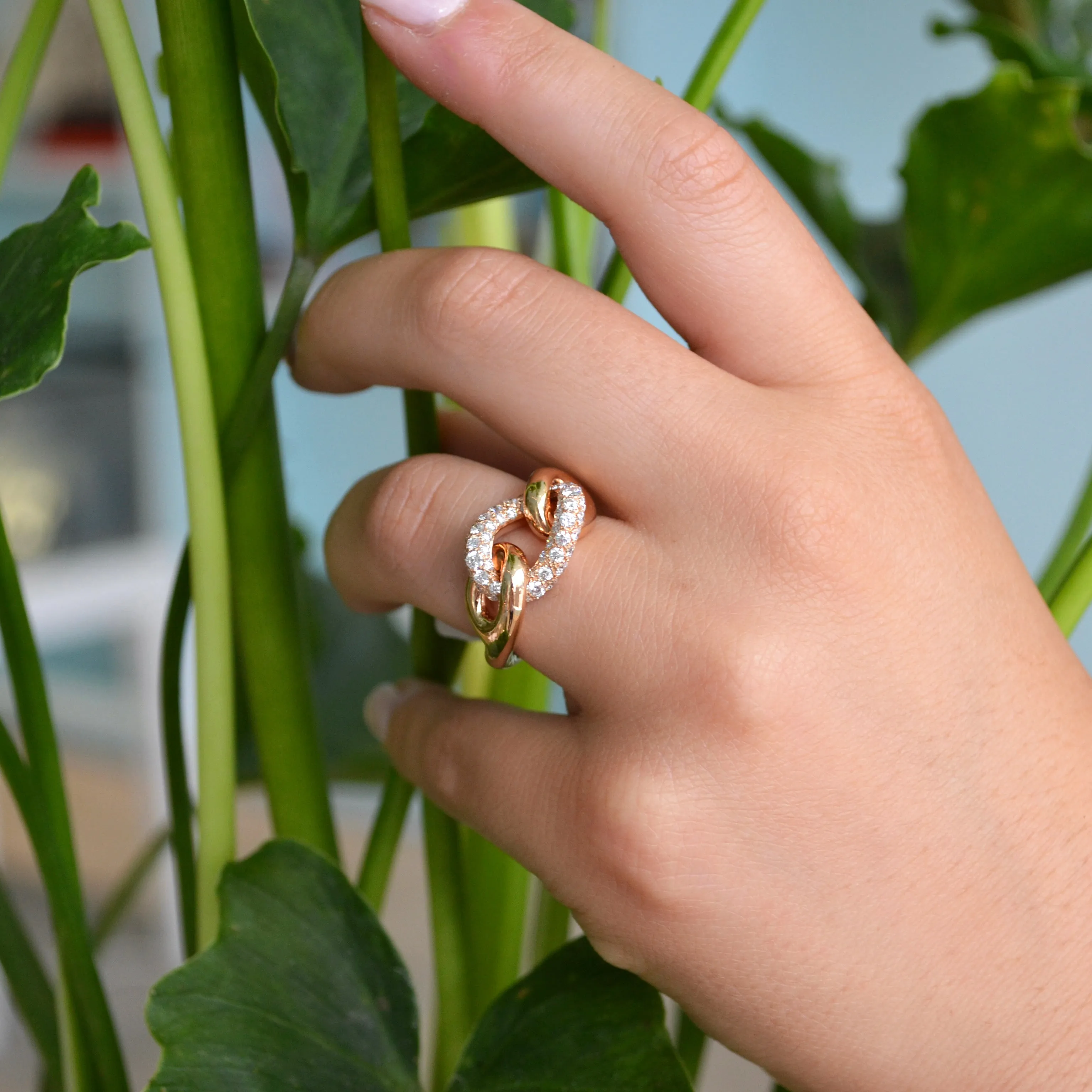 Pomellato - Catene - Ring, 18k Rose Gold with Diamonds