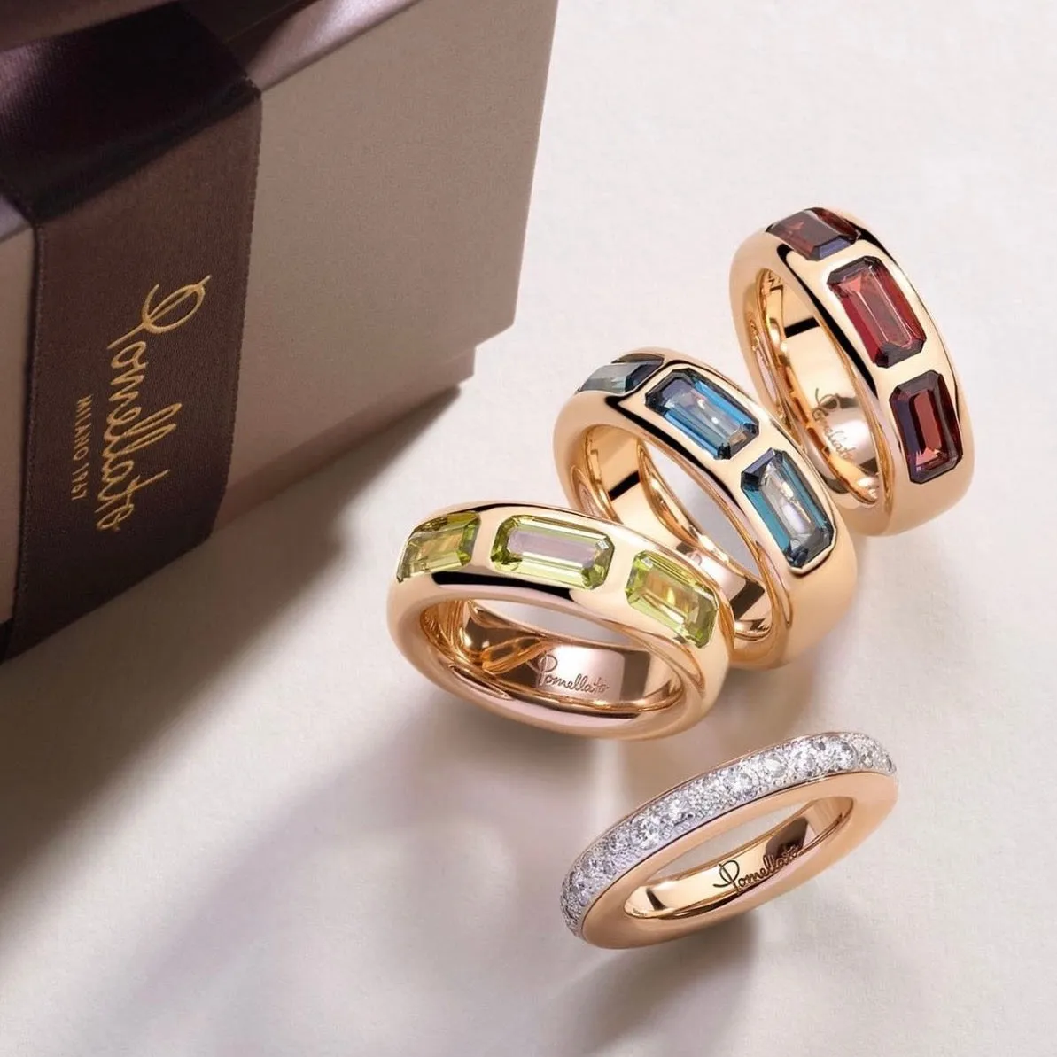 Pomellato - Iconica - Band Ring with London Blue Topaz, 18k Rose Gold