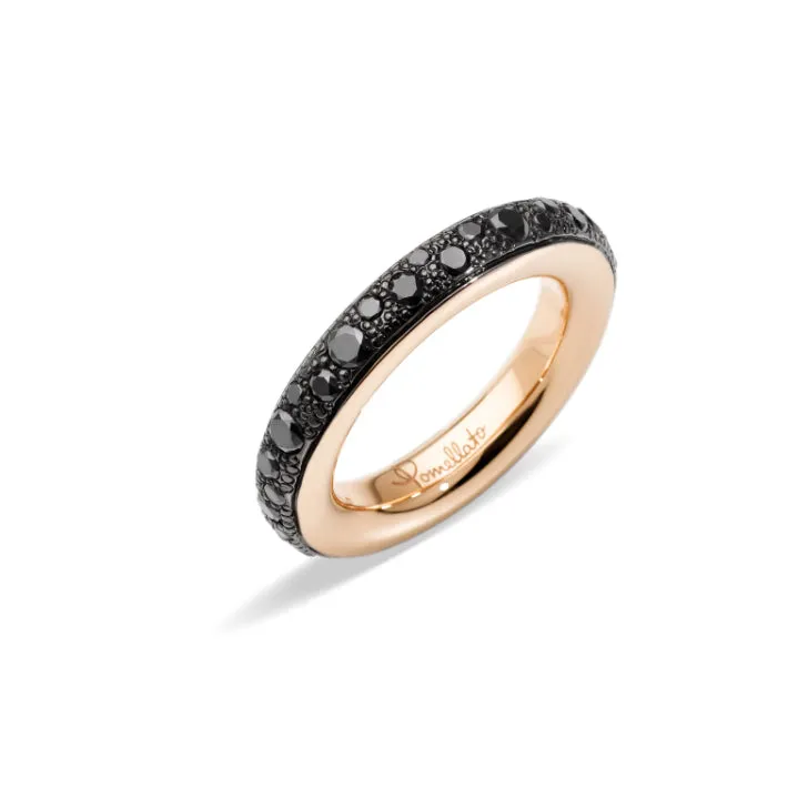 Pomellato - Iconica - Black Diamonds Band Ring, 18k Rose Gold