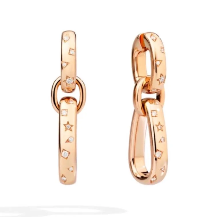 Pomellato - Iconica - Drop Earrings with Diamonds, 18k Rose Gold