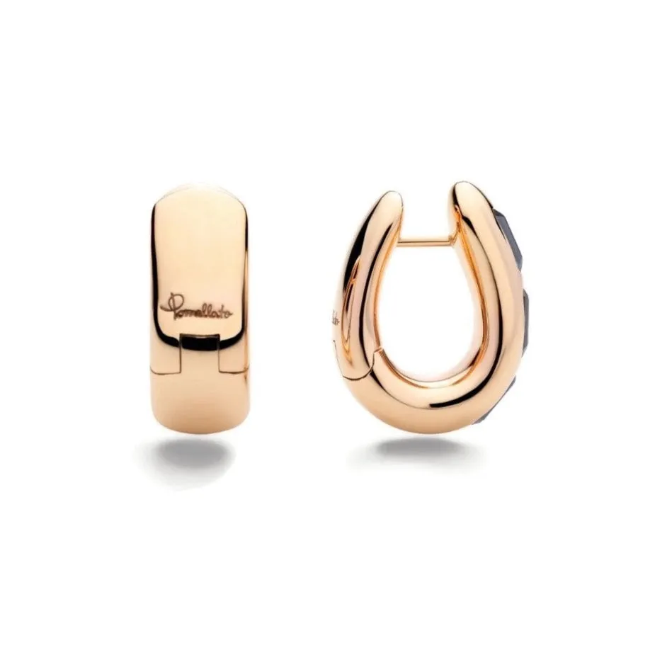 Pomellato - Iconica - Gold Earrings, 18k Rose Gold, with London Blue Topaz