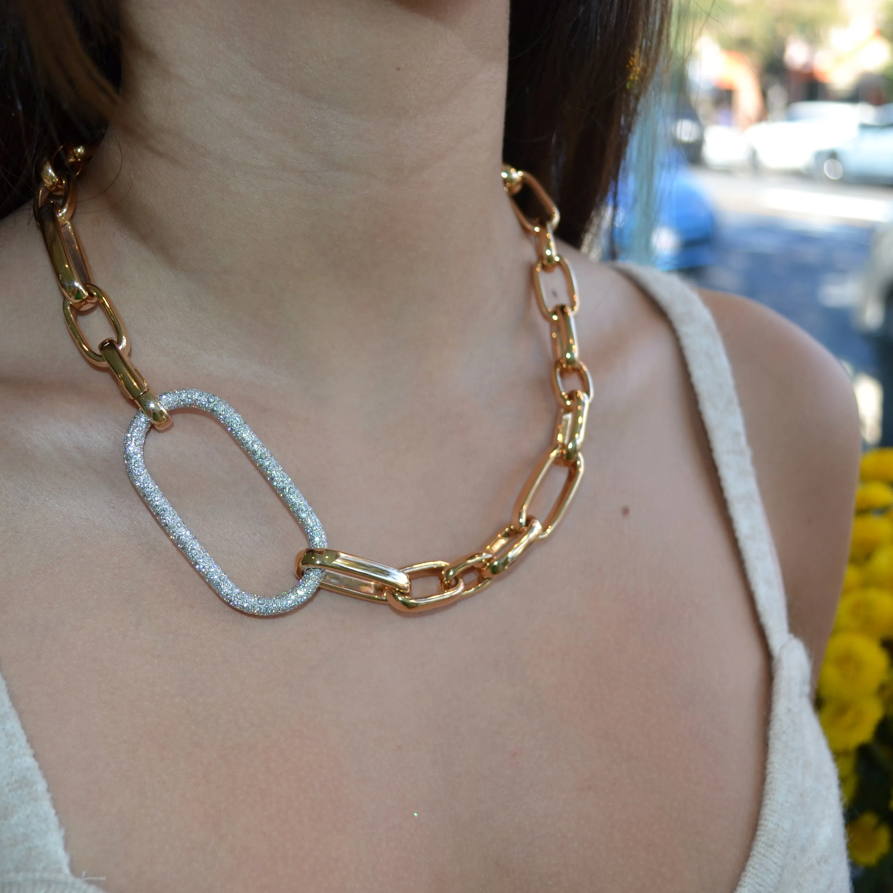 Pomellato - Iconica Link Chain Necklace with Diamonds, 18k Rose Gold