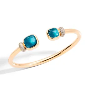 Pomellato - Nudo - Bracelet with London Blue topaz and Diamonds, 18k Rose Gold