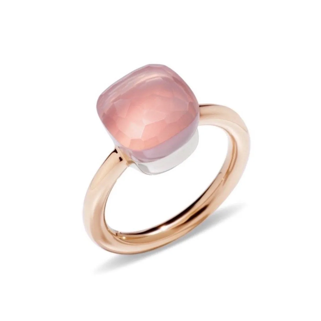 Pomellato - Nudo Classic - Ring with Rose Quartz, 18k Rose and White Gold