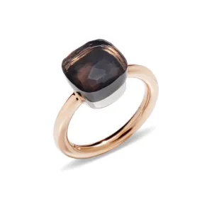 Pomellato - Nudo Classic - Stackable Ring with Smoky Quartz, 18k Rose and White Gold