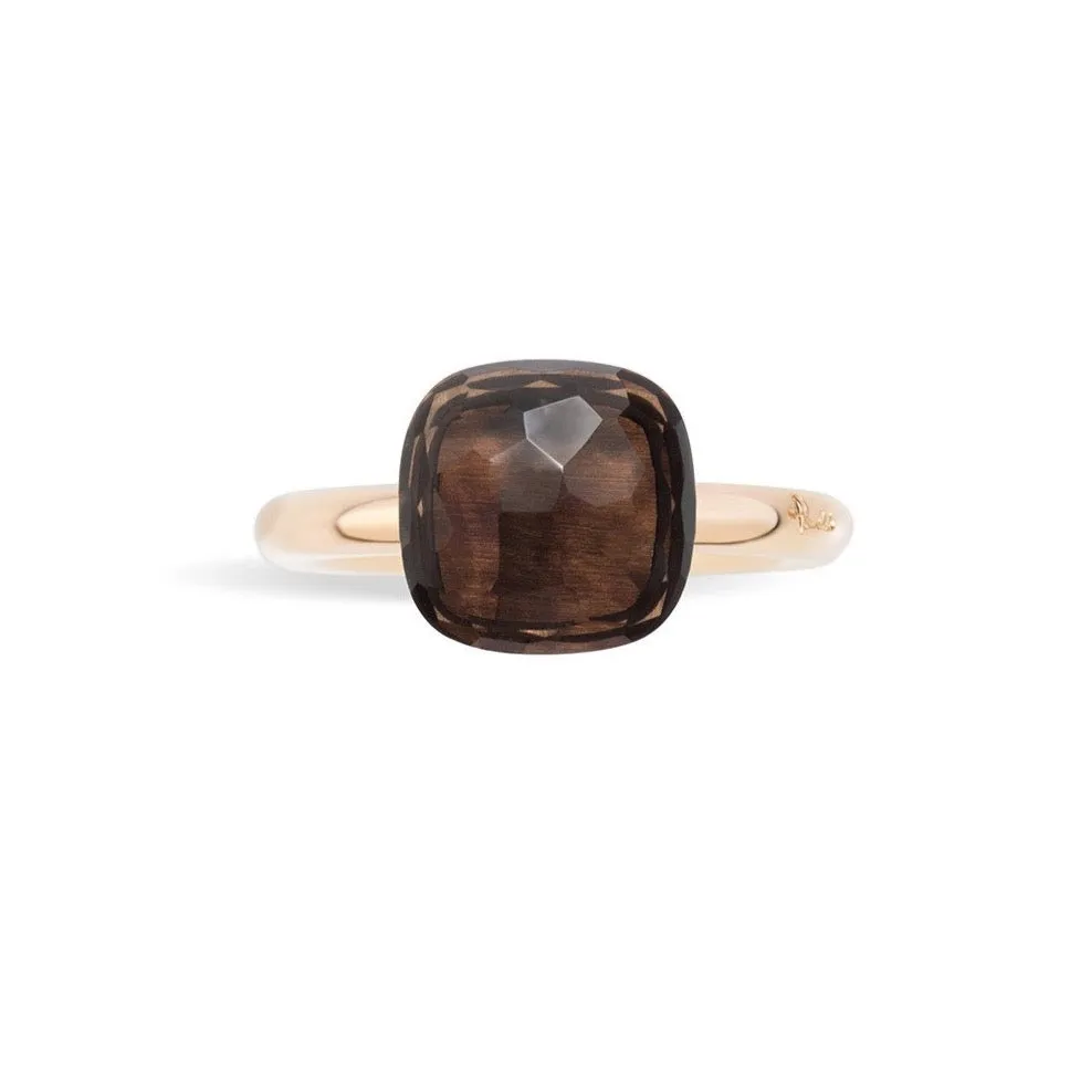 Pomellato - Nudo Classic - Stackable Ring with Smoky Quartz, 18k Rose and White Gold