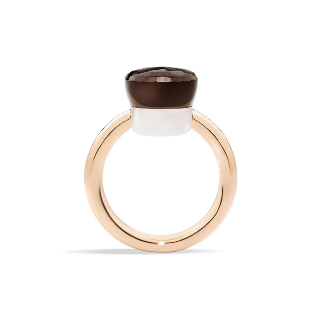 Pomellato - Nudo Classic - Stackable Ring with Smoky Quartz, 18k Rose and White Gold