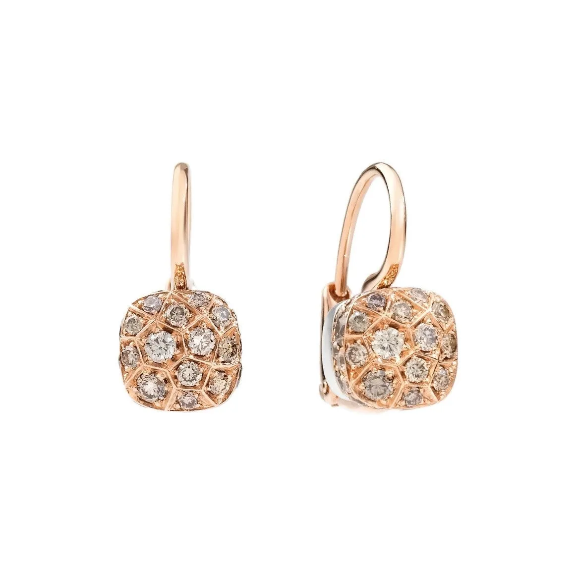 Pomellato - Nudo - Earrings with Brown Diamonds, 18k White and Rose Gold