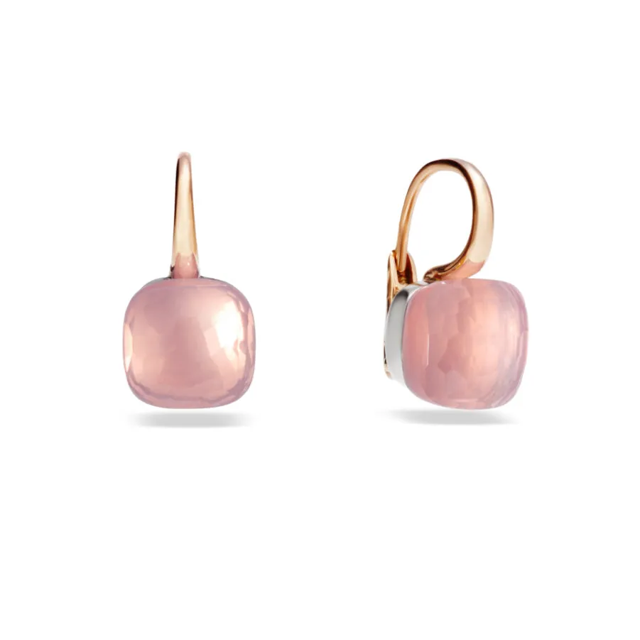 Pomellato - Nudo - Earrings with Rose Quartz, 18k Rose and White Gold